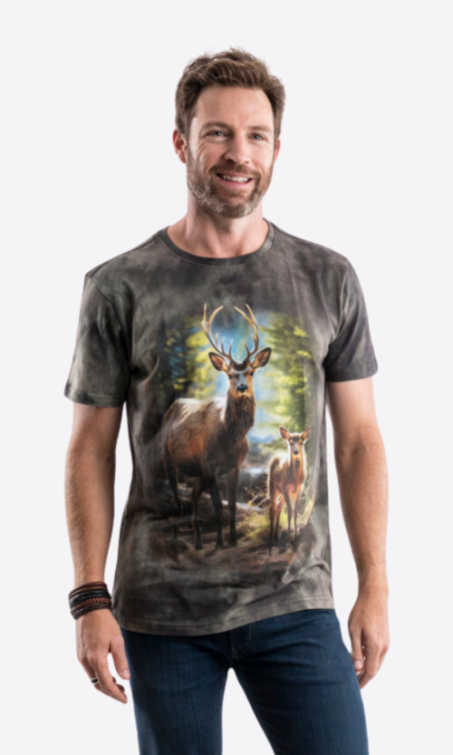 Elk North American and Zoo Animal Print T-Shirt (Adults)