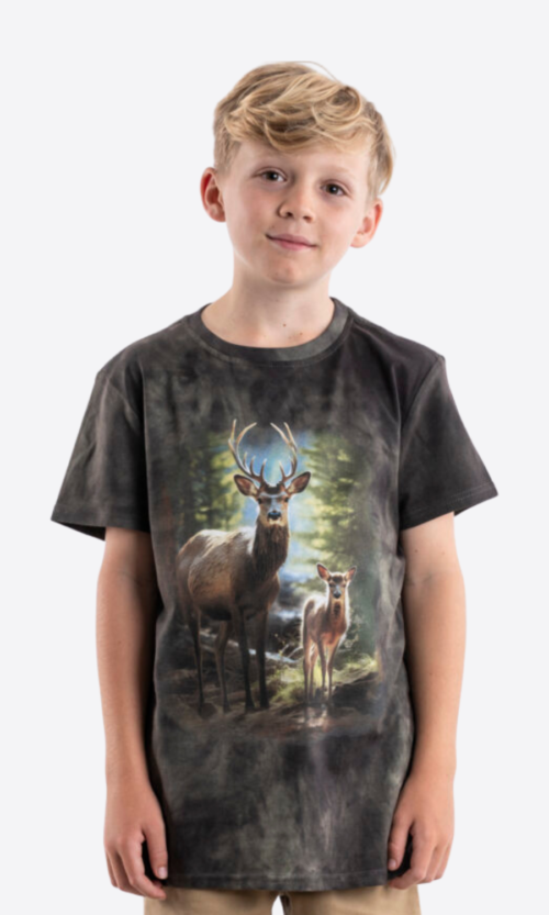 Elk North American and Zoo Animal Print T-Shirt (Youth)