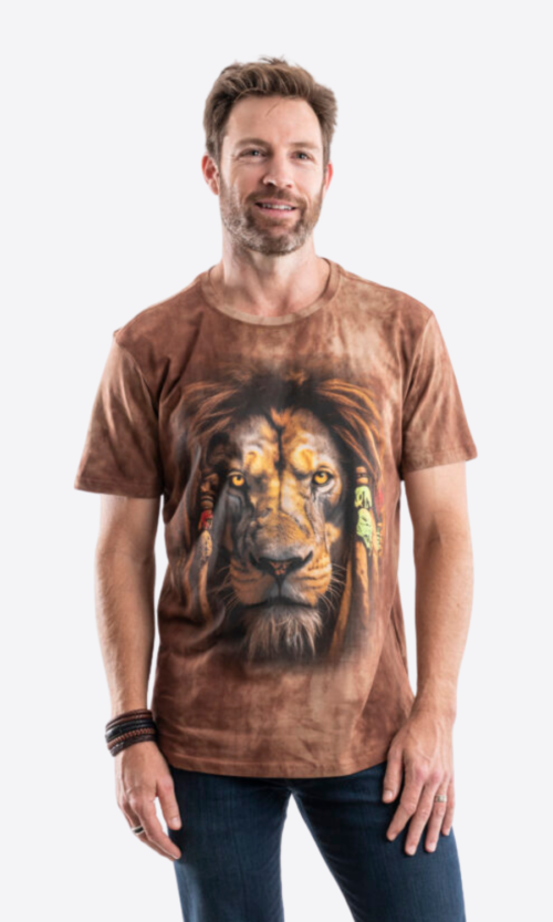 Rasta Lion North American and Zoo Animal Print T-Shirt (Adults)