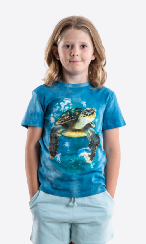 Turtle with Jellyfish Aquarium Print T-Shirt (Youth)