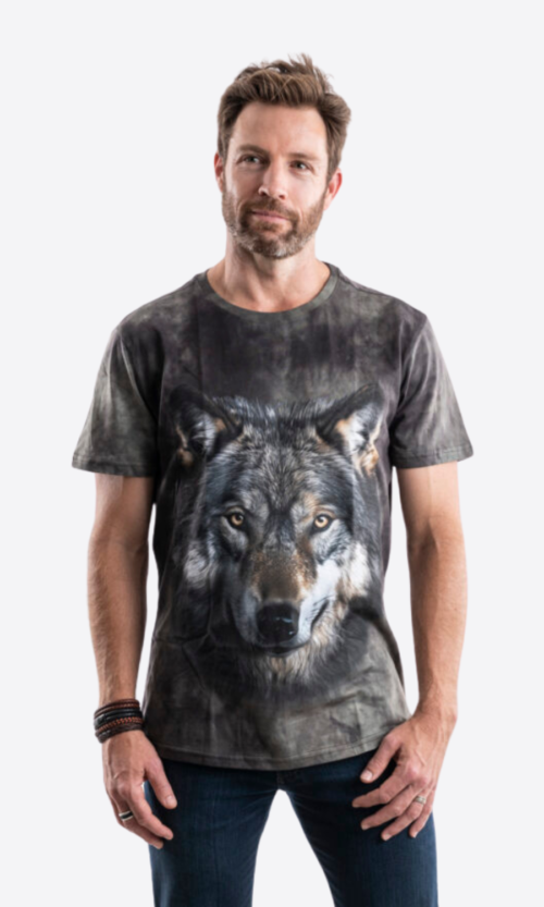 Wolf Face North American and Zoo Animal Print T-Shirt (Adults)