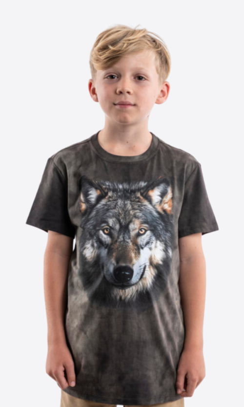Wolf Face North American and Zoo Animal Print T-Shirt (Youth)
