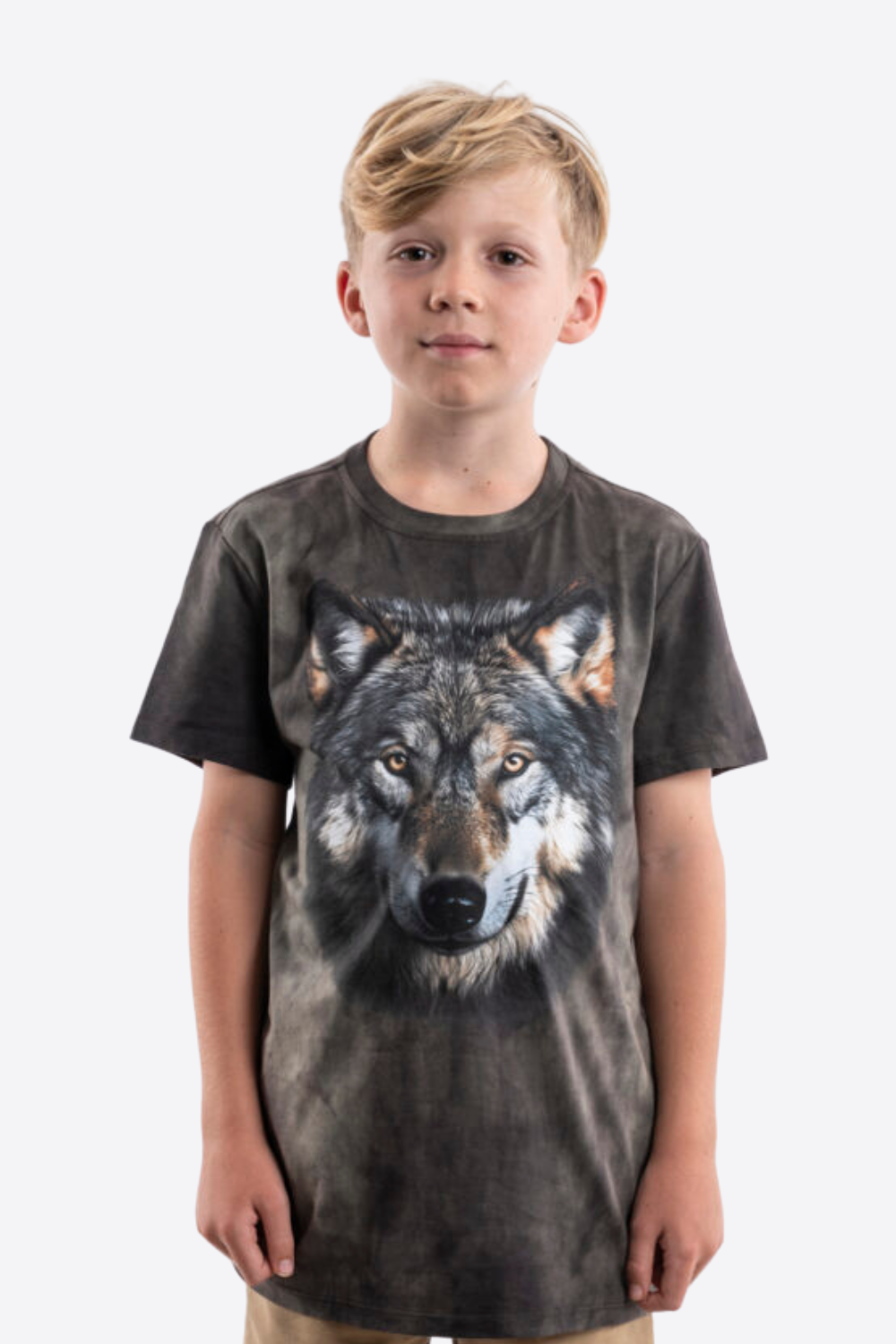 Wolf Face North American and Zoo Animal Print T-Shirt (Youth)