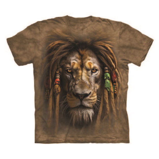 Rasta Lion North American and Zoo Animal Print T-Shirt (Youth) - Image 2